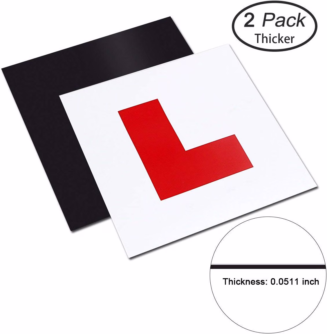 Two magnetic learner-driver L plates